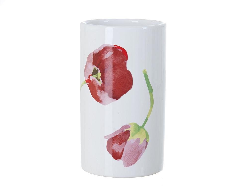 Подставка "Красные тюльпаны" 6,5*6,5*11,5см. v=300мл. (керамика) (транспортная упаковка)