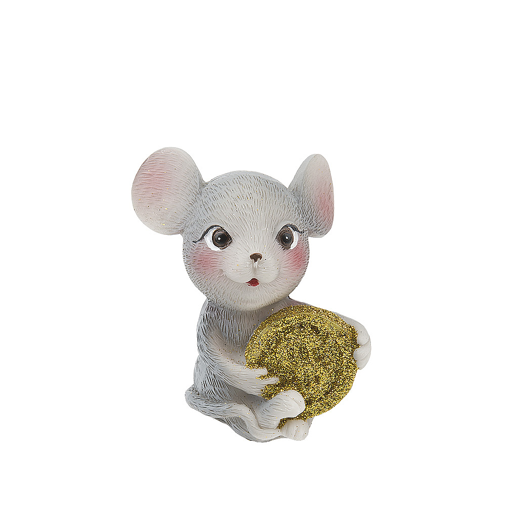 Фигурка декоративная "Мышка с монетой" 5*6*8,5см. (2вида) (min12) (транспортная упаковка)