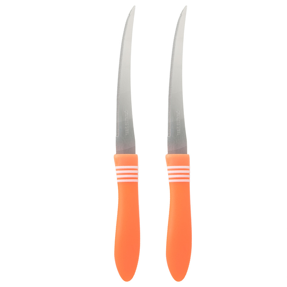 Набор ножей для овощей и фруктов 2шт. l=21см. (3вида) (min6) (нержавеющая сталь, полипропилен)