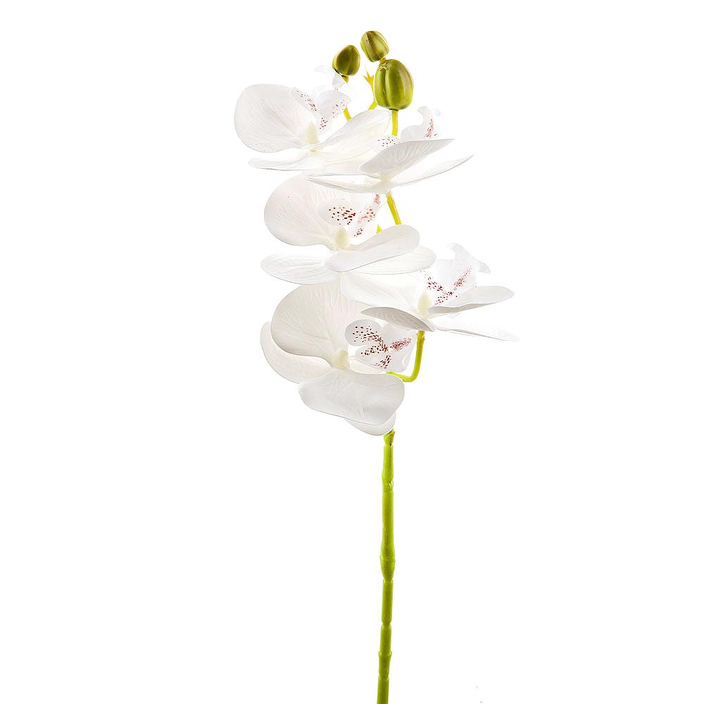 Цветок искусственный (на ножке) "Орхидея белая" h=70см. (min33) (транспортная упаковка)