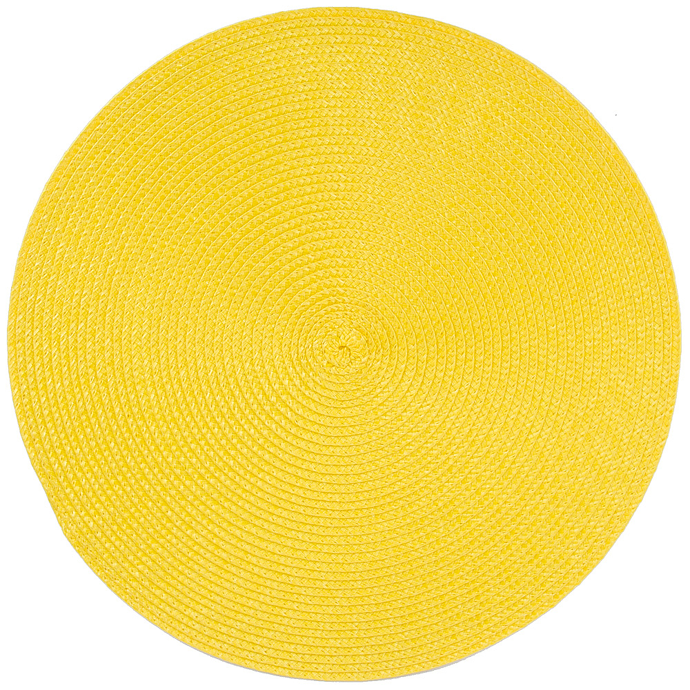 Салфетка сервировочная (плейсмат) "Сasual line" (желтая) d=38см (min4) (упаковочный пакет)