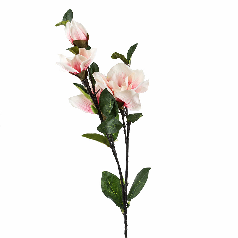 Цветок искусственный (на ножке) "Магнолия розовая" h=95см. (min24) (транспортная упаковка)