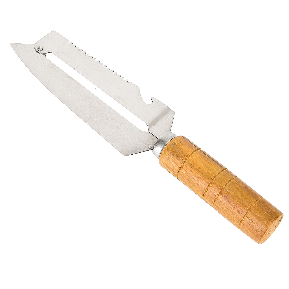 Нож-шинковка 5,5*2,5*25,5см. (нержавеющая сталь, дерево) (упаковочный пакет)