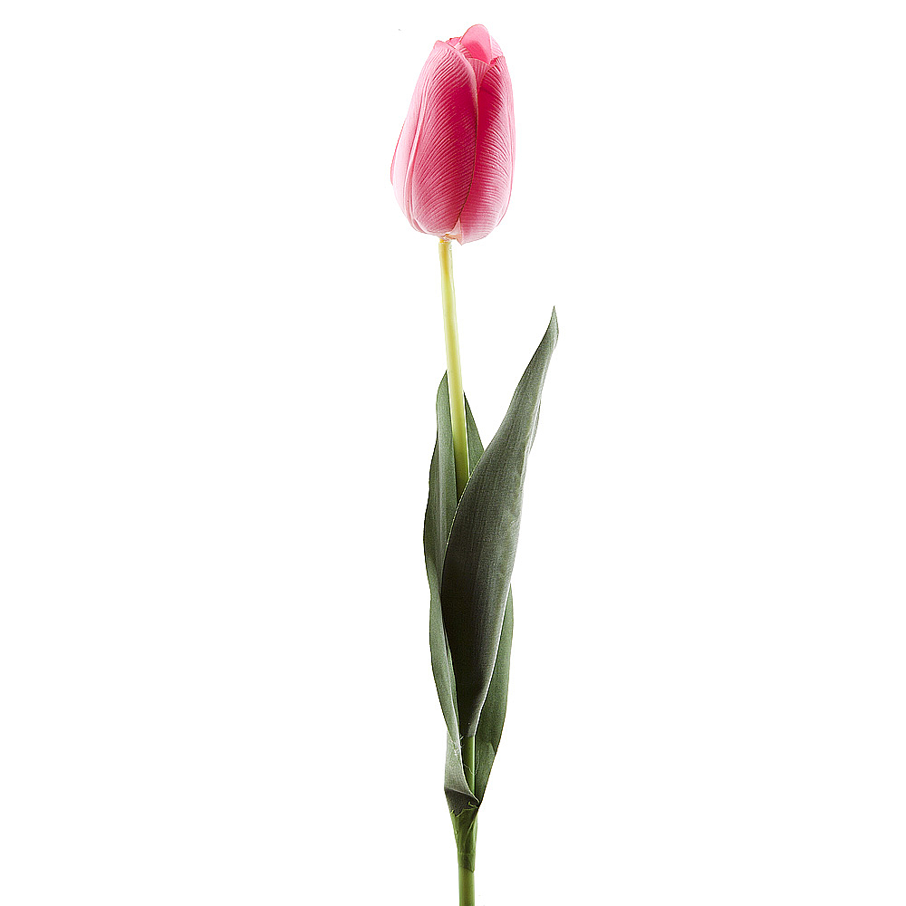 Цветок искусственный (на ножке) "Тюльпан розовый" h=67см.(real touch)(min32) (транспортная упаковка)