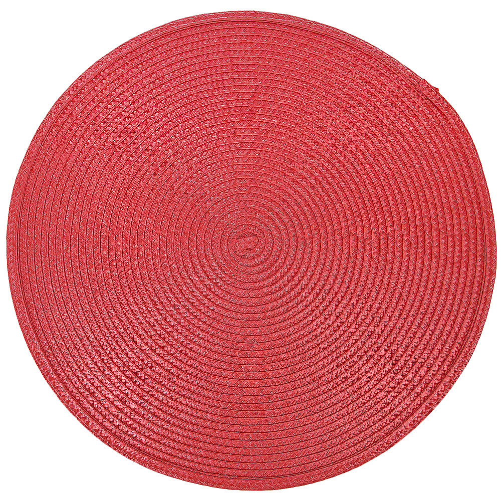 Салфетка сервировочная (плейсмат) "Сasual line" (красная) d=38 см (min4) (упаковочный пакет)