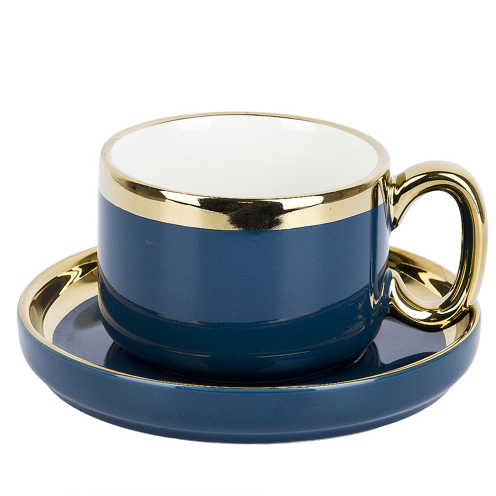 Чашка с блюдцем "Royal line. Midnight Blue" v=200мл.(min8) (транспортная упаковка)